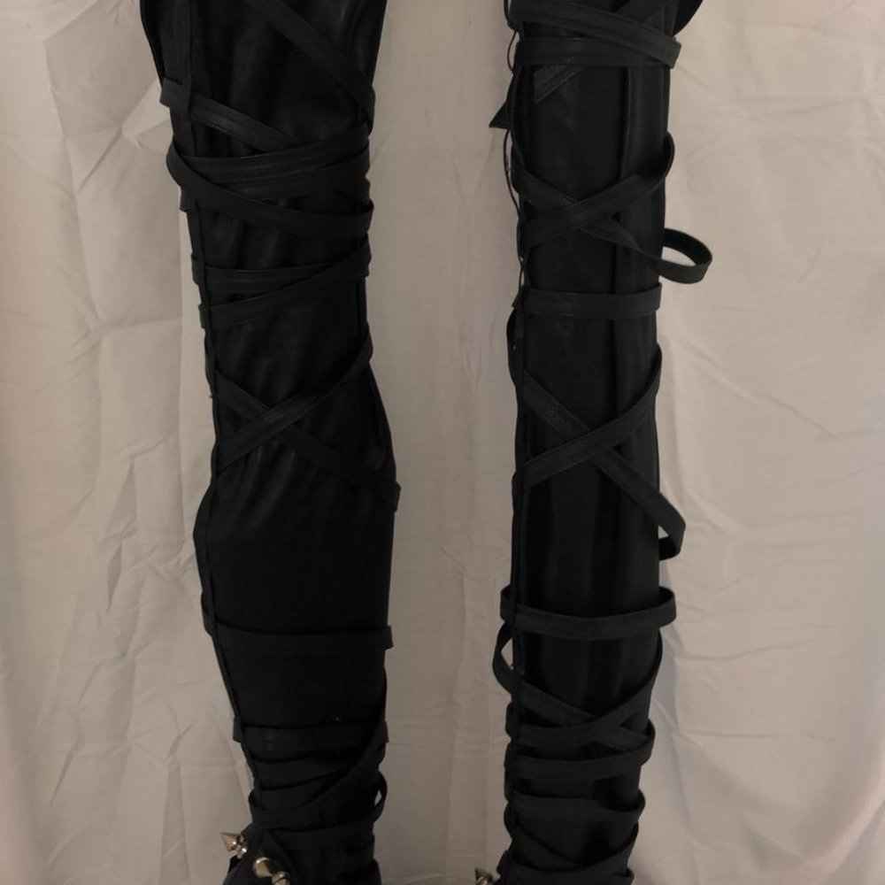 Actual RUNWAY Rare ❤️Nicholas Kirkwood X Rodarte Over Knee Thigh High Heel Boots - Picture 8 of 17